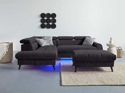Cotta, COTTA Ecksofa »Mia«, 3-tlg.-Kissen-Set, Ottomane, wahlweise mit oder ohne RGB-Beleuchtung, COTTA Ecksofa »Mia L-Form«, 3-tlg.-Kissen-Set, Ottomane, wahlweise mit oder ohne RGB-Beleuchtung