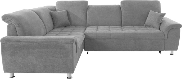 DOMO collection Ecksofa »Franzi«, wahlweise mit Kopfteilverstellung (dann Breite: 275 cm), optional mit Bettfunktion, inklusive Zierkissen