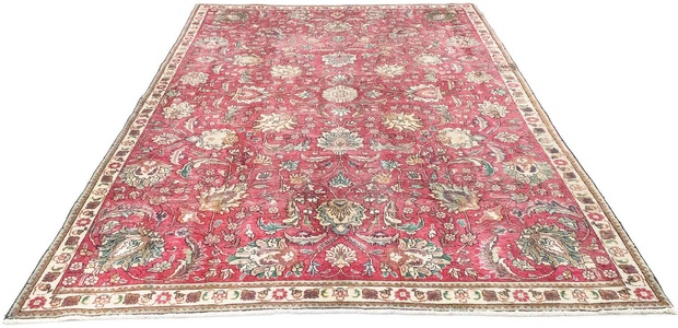 MorgenLand, morgenland Wollteppich »Täbriz Teppich handgeknüpft rot«, rechteckig, 6 mm Höhe, 