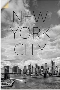 Artland, Artland Wandbild »NYC Brooklyn Bridge & Lower Manhattan«, New York, (1 St.), in vielen Grössen & Produktarten - Alubild / Outdoorbild für den Aussenbereich, Leinwandbild, Poster, Wandaufkleber / Wandtattoo auch für Badezimmer geeignet, Artland Wandbild »NYC Brooklyn Bridge & Lower Manhattan«, New York, (1 St.), als Alubild, Leinwandbild, Wandaufkleber oder Poster in versch. Grössen