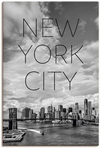 Artland, Artland Wandbild »NYC Brooklyn Bridge & Lower Manhattan«, New York, (1 St.), in vielen Grössen & Produktarten - Alubild / Outdoorbild für den Aussenbereich, Leinwandbild, Poster, Wandaufkleber / Wandtattoo auch für Badezimmer geeignet, Artland Wandbild »NYC Brooklyn Bridge & Lower Manhattan«, New York, (1 St.), als Alubild, Leinwandbild, Wandaufkleber oder Poster in versch. Grössen