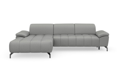 sit&more Ecksofa »Cool«, wahlweise mit Kopfteilverstellung und Vorziehsitz, motorisch, mit schwarzen Füssen