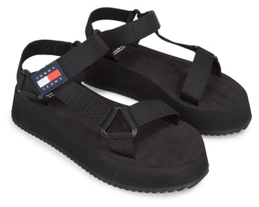 TOMMY JEANS, Tommy Jeans Sandale »TJW EVA SANDAL«, Tommy Jeans Sandale »TJW EVA SANDAL«, Sommerschuh, Sandalette, Plateauabsatz, im Trekking-Look