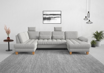 SIT&MORE, sit&more Wohnlandschaft, wahlweise mit Bettfunktion, Bettkasten, Sitztiefenverstellung, sit&more Wohnlandschaft »Westham U-Form«, wahlweise mit Bettfunktion, Bettkasten, Sitztiefenverstellung