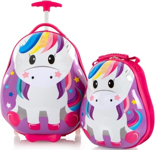 Heys Kinderkoffer »Travel Tots, 46 cm, Einhorn«, (Set, 2 St.), 2 Rollen, inklusive Rucksack