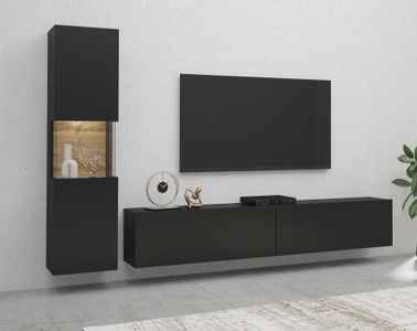 Helvetia, Helvetia Wohnwand »Ava«, INOSIGN Wohnwand »Ava, Wohnzimmer-Set hängend/stehend montierbar, Vitrine, Lowboard«, 2-tlg.