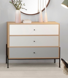 GOODproduct, GOODproduct Kommode »Ellen«, aus furnierter Eiche, mit drei Schubladen, mit 4-Fuss-Gestell, 