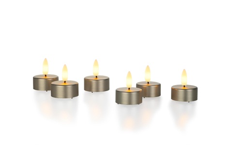 STT, STT - LED-Kerze BATTERY LIGHT - Wachs - taupe - 3.8 cm, STT Teelicht »Set 6er Set 45110 cm, Taupe«