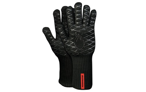 Feuermeister, Grill-Handschuhe Premium BBQ aus Aramid/Nomex, Schwarz/ Rot, 2er-Set, Größe 12, Feuermeister - Aramid