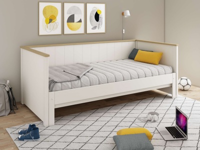HOME AFFAIRE, Home affaire Daybett »"REIGNY " zwei Schlafplätze (2. Schlafplatz ausziehbar), Gästebett«, Massivholz, Lammellen - Design, Landhausstil, Schublade optional, GOODproduct Daybett »"REIGNY ", Kinderbett, Gästebett, zwei Schlafplätze« 2. Schlafplatz ausziehbar, Massivholz, Lammellen - Design, Landhausstil, Schublade optional
