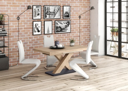 undefined, Esstisch »Komfort C«, mit X-Gestell in asteichefarben und mit Auszugsfunktion, Breite 160-260 cm, Mäusbacher Esstisch »Komfort Tisch TOPSELLER!«, (Esstisch, Auszugstisch, OTTOs Choice), mit X Gestell und Bodenplatte. Melaminbeschichtet
