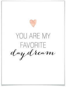 Wall-Art, Wall-Art Poster »Daydream«, Schriftzug, (1 St.), Poster, Wandbild, Bild, Wandposter, Wall-Art Poster »Daydream«, Schriftzug, (1 St.), Poster ohne Bilderrahmen