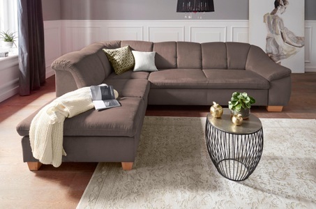 SIT&MORE, sit&more Ecksofa, sit&more Ecksofa »Santo L-Form«, mit Federkern, wahlweise mit Bettfunktion und Stauraum