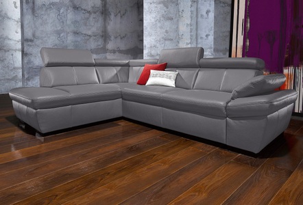 exxpo - sofa fashion Ecksofa, inklusive Kopfteil- und Armteilverstellung, wahlweise mit Bettfunktion und Bettkasten