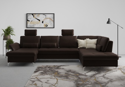 INOSIGN, INOSIGN Wohnlandschaft »Palm Beach«, Federkern, mit Sitztiefenverstellung, wahlweise mit Bettfunktion, Bettkasten und Armteilverstellung, INOSIGN Wohnlandschaft »Palm Beach U-Form«, Federkern, mit Sitztiefenverstellung, wahlweise mit Bettfunktion