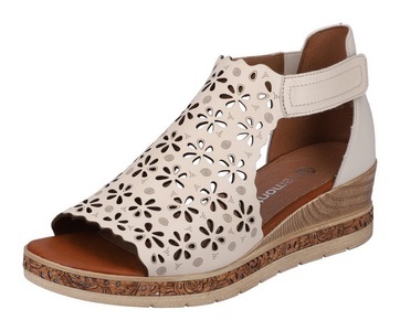 Remonte, Remonte Keilsandalette, mit floralem Laser-Muster, 
