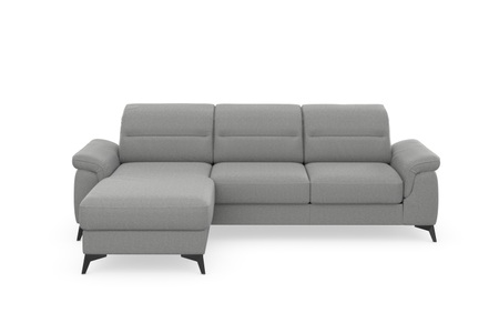 sit&more Ecksofa »Sinatra«, mit Recamiere, optional mit Kopfteilverstellung und Armteilfunktion oder mit Kopfteilverstellung, Armteilfunktion, Bettfunktion und Bettkasten, mattschwarze Metallfüsse
