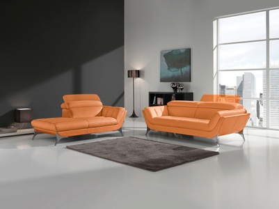Egoitaliano, Egoitaliano Polstergarnitur »Sueli«, (Set), bestehend aus Sofa und Recamiere, Kopfteilverstellung, Bezug Leder, Egoitaliano Polstergarnitur »Sueli«, (Set), bestehend aus Sofa und Recamiere, Kopfteilverstellung, Bezug Leder