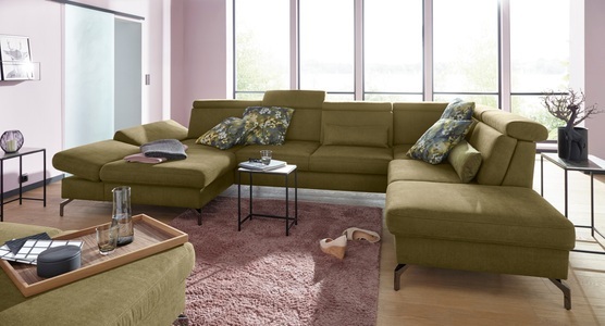 sit&more Wohnlandschaft, Fusshöhe 15 cm, inklusive Sitztiefen-, Armteil- und Kopfteilverstellung