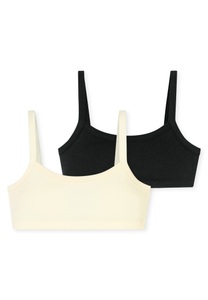Schiesser, Schiesser Bustier, mit lässiger Passform, Bustiers 2er-Pack schwarz/ creme - Fresh Vibe 164