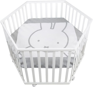 Roba, roba Laufgitter 6-eckig weiß miffy®, roba® Laufgitter »miffy®, weiss, 6-eckig«, bis 15 kg, mit Stoffeinlage
