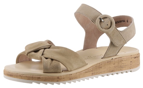 Paul Green, Sandalen 6105 Damen Beige 37.5, Paul Green Sandale, Sommerschuh, Sandalette, Riemchensandale, mit Schnallenverschluss