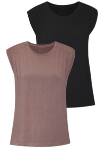 LASCANA Shirttop, (Packung, 2 tlg.), mit zarten Raffungen