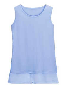 CLASSIC BASICS, Classic Basics Longtop mit angesetzten Chiffon-Saum, 