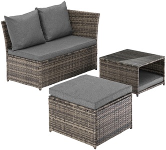 KONIFERA, KONIFERA Gartenlounge-Set »Marseille«, (8 tlg.), Sofa, Tisch 57x57 cm, Hocker, Polyrattan, 