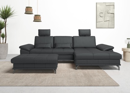 Places of Style Ecksofa »Costello«, incl. Sitztiefenverstellung und Armlehnfunktion, incl. 2 Nierenkissen