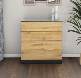 borchardt Möbel, borchardt Möbel Schubkastenkommode »Vaasa«, Breite 76 cm, Glasoberboden, borchardt Möbel Kommode »Vaasa«, Breite 76 cm, Glasoberboden