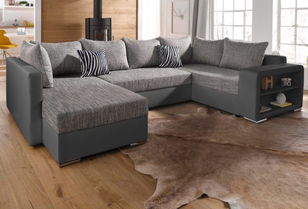 COLLECTION AB, COLLECTION AB Wohnlandschaft, mit Bettfunktion, wahlweise mit Federkern, COLLECTION AB Wohnlandschaft »John U-Form«, mit Bettfunktion, wahlweise mit Federkern