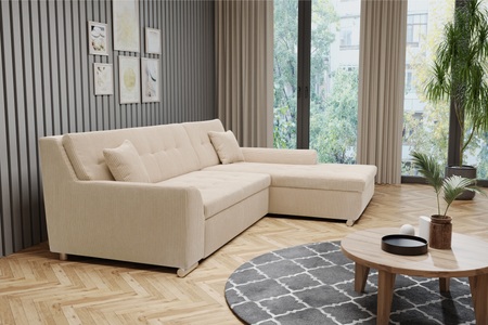 DOMO collection, DOMO collection Ecksofa »Treviso viele Bezüge, auch in Cord, Schlafsofa, B/T/H: 267/80/83 cm«, wahlweise mit Bettfunktion, incl. Zierkissen, hochwertige Steppung, DOMO collection Ecksofa Treviso, wahlweise mit Bettfunktion, incl. Zierkissen