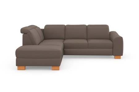 sit&more Ecksofa »Durness«, mit Federkern und hochwertigen Massivholzfüssen, wahlweise mit Kopfteilverstellung, Bettfunktion und Stauraum oder mit Bettfunktion und Bettkasten