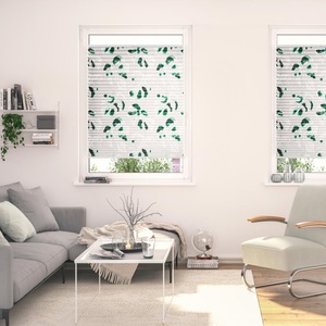LICHTBLICK, LICHTBLICK Plissee »Plissee Klemmfix, ohne Bohren, blickdicht, Monstera - Grün«, LICHTBLICK ORIGINAL Plissee »Plissee Klemmfix, ohne Bohren, blickdicht, Monstera - Grün«, blickdicht, freihängend
