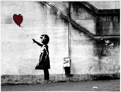 Wall-Art, Wall-Art Poster »Graffiti Bilder Girl with balloon«, Menschen, (1 St.), Poster, Wandbild, Bild, Wandposter, Wall-Art Poster »Graffiti Bilder Girl with balloon«, Menschen, (1 St.), Poster ohne Bilderrahmen