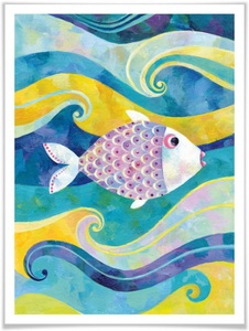 Wall-Art, Wall-Art Poster »Märchen Wandbilder Der kleine Fisch«, Fisch & Meeresfrüchte, (1 St.), Poster, Wandbild, Bild, Wandposter, Wall-Art Poster »Märchen Wandbilder Der kleine Fisch«, Fisch & Meeresfrüchte, (1 St.), Poster ohne Bilderrahmen
