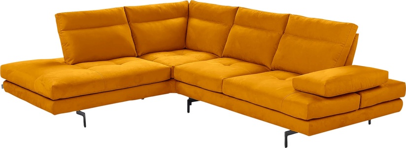 CALIA ITALIA, CALIA ITALIA Ecksofa »Toby Wing«, Sitztiefenverstellung, Eckelement mit Funktion, Füsse in Schwarz matt, CALIA ITALIA Ecksofa »Toby Wing, L-Form, Designsofa mit sensationellem Sitzkomfort«, Sitztiefenverstellung, funktionale Ecke, Füsse in schwarz matt
