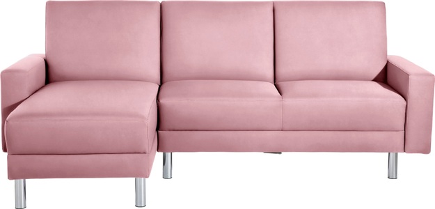 MAX WINZER, Max Winzer® Schlafsofa »Just Fresh«, Schlafsofa mit Recamiere, mit Rückenverstellung, Max Winzer® Schlafsofa »Just Fresh modernes kubisches Sofa, Rückenverstellung für Sitzkomfort«, Recamiere links oder rechts montierbar, elegante Metallfüsse