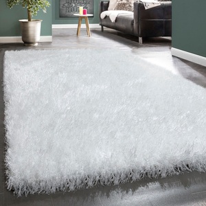PACO HOME, Paco Home Hochflor-Teppich »Glamour 300«, rechteckig, 70 mm Höhe, Uni Farben, mit weichem Glanz Garn, ideal im Wohnzimmer & Schlafzimmer, Paco Home Hochflor-Teppich »Glamour 300«, rechteckig, 70 mm Höhe, Uni Farben, mit weichem Glanz Garn, auch als Läufer erhältlich