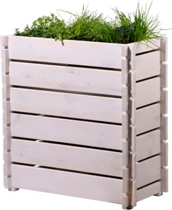 DOBAR, dobar Hochbeet, dobar Hochbeet, Pflanzkasten mit Pflanzfolie, Stecksystem, Weiss