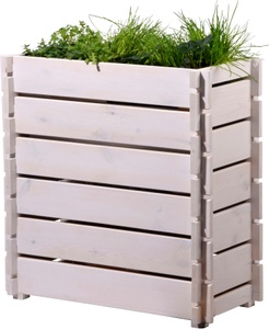 DOBAR, dobar Hochbeet, dobar Hochbeet, Pflanzkasten mit Pflanzfolie, Stecksystem, Weiss