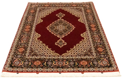 MorgenLand, morgenland Teppich »Täbriz 50 Raj Teppich handgeknüpft rot«, rechteckig, 7 mm Höhe, handgeknüpft, morgenland Teppich »Täbriz 50 Raj Teppich handgeknüpft rot«, rechteckig, 7 mm Höhe, handgeknüpft