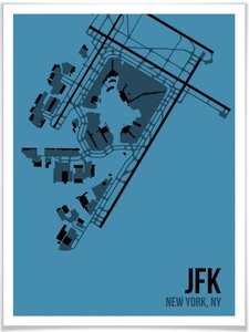 Wall-Art, Wall-Art Poster »Wandbild JFK Grundriss New York«, Grundriss, (1 St.), Poster, Wandbild, Bild, Wandposter, Wall-Art Poster »Wandbild JFK Grundriss New York«, Grundriss, (1 St.), Poster ohne Bilderrahmen
