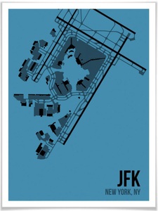 Wall-Art, Wall-Art Poster »Wandbild JFK Grundriss New York«, Grundriss, (1 St.), Poster, Wandbild, Bild, Wandposter, Wall-Art Poster »Wandbild JFK Grundriss New York«, Grundriss, (1 St.), Poster ohne Bilderrahmen