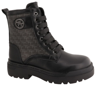 Tom Tailor, TOM TAILOR Schnürboots, mit TT-Logo-Emblem, 