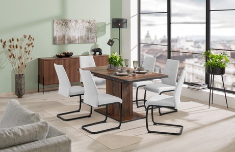 Hela, HELA Essgruppe »Ariana«, (Set, 7 tlg., 1 Tisch / 6 Stühle), ausziehbar 120 -160 cm, Stuhlbezug Ökotex zertifiziert, waterfree, HELA Essgruppe »Ariana«, (Set, 7 tlg., 1 Tisch / 6 Stühle), ausziehbar 120 -160 cm, Stuhlbezug Ökotex zertifiziert, waterfree