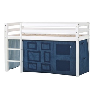 Hoppekids Hochbett »ECO Dream, Kinderbett, Spielbett, Halbhohes Bett aus Massivholz«, inkl. Vorhang-Set Creator Blau, Bettgrösse & Matratze wählbar