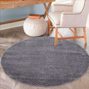 Carpet City, Carpet City Teppich, rund, Kurzflor,3D-Optik,Kreisförmiges Muster, Wohnzimmer,Schlafzimmer, Carpet City Teppich »Friseé-Teppich FANCY 904«, rund, 12 mm Höhe, Kurzflor Wohnzimmer, Florale 3D-Optik, für Schlafzimmer, Flur