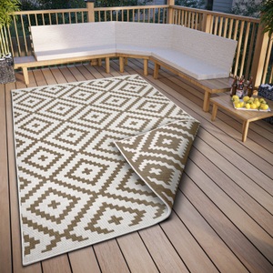 GOODproduct, GOODproduct Teppich "Ronda Wendeteppich" rechteckig 5 mm Höhe Sisal-Optik, Flachgewebe, In- und Outdoor, geometrisches Boho Design